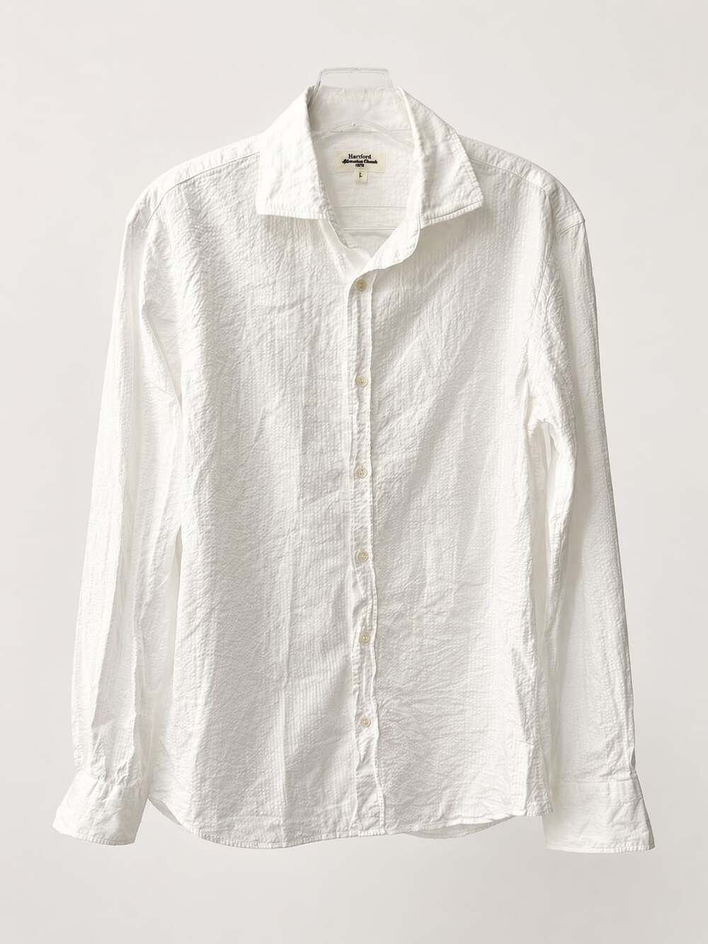 Hartford Alternative Classics 1979 Men's White Textured Long Sleeve Button Up Sh